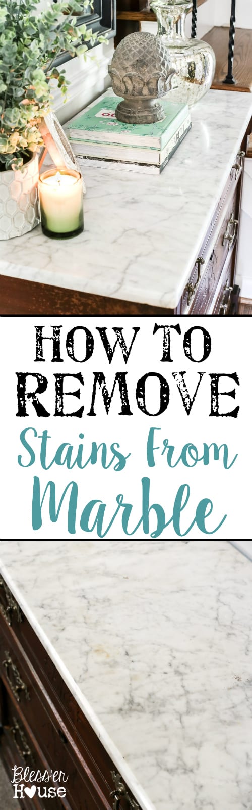 How to Remove Stains from Marble + Foyer Chest Makeover Bless'er House