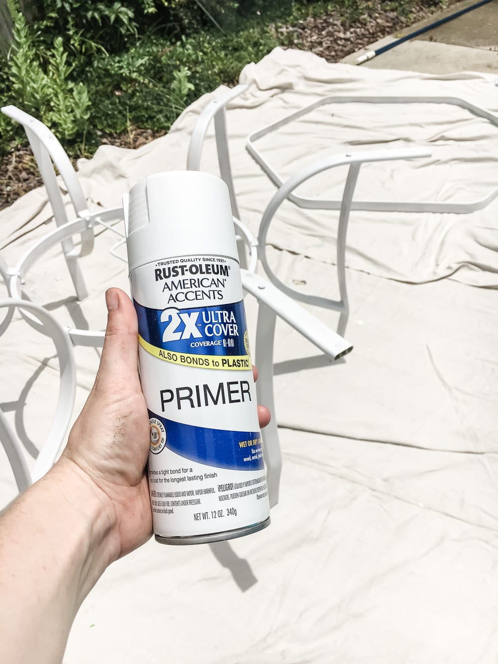 How to Revive a Glass Patio Table | blesserhouse.com - A tutorial explaining how to clean, paint, and revive a glass patio table to make it look brand new in a few quick steps.