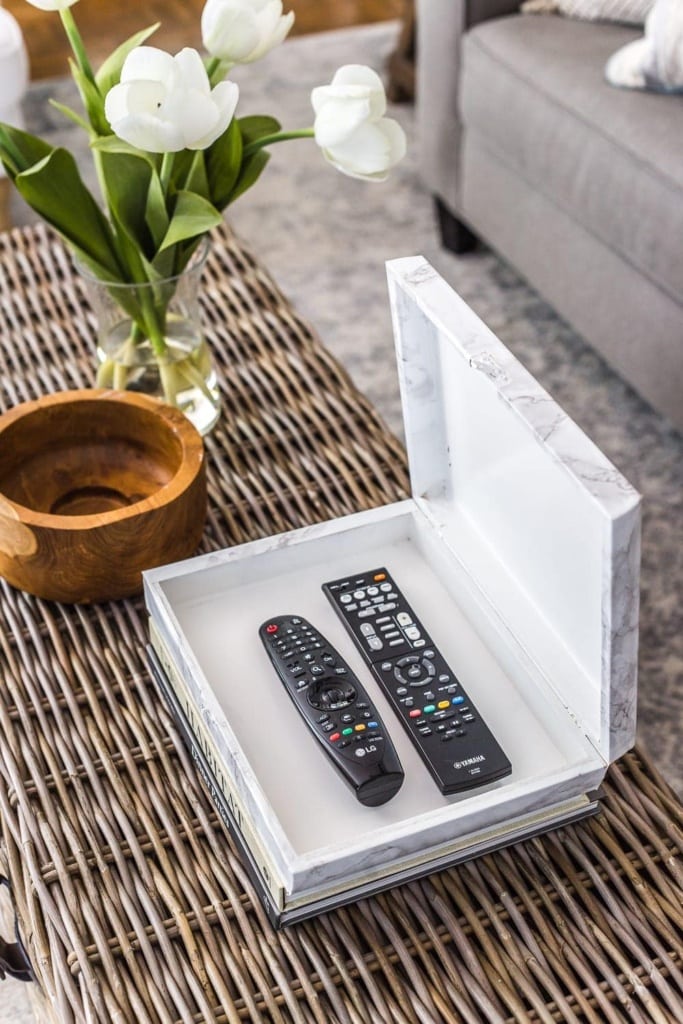 Faux Marble Remote Control Holder From A Cigar Box Bless Er House